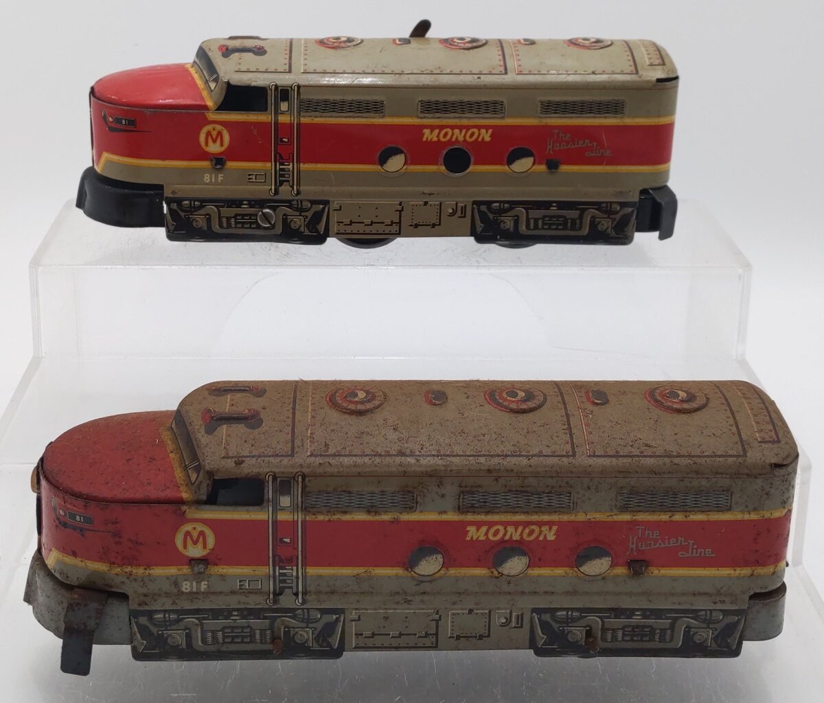 Marx 81F Vintage O Gauge Monon AA Wind UP Diesel Locomotive Set VG