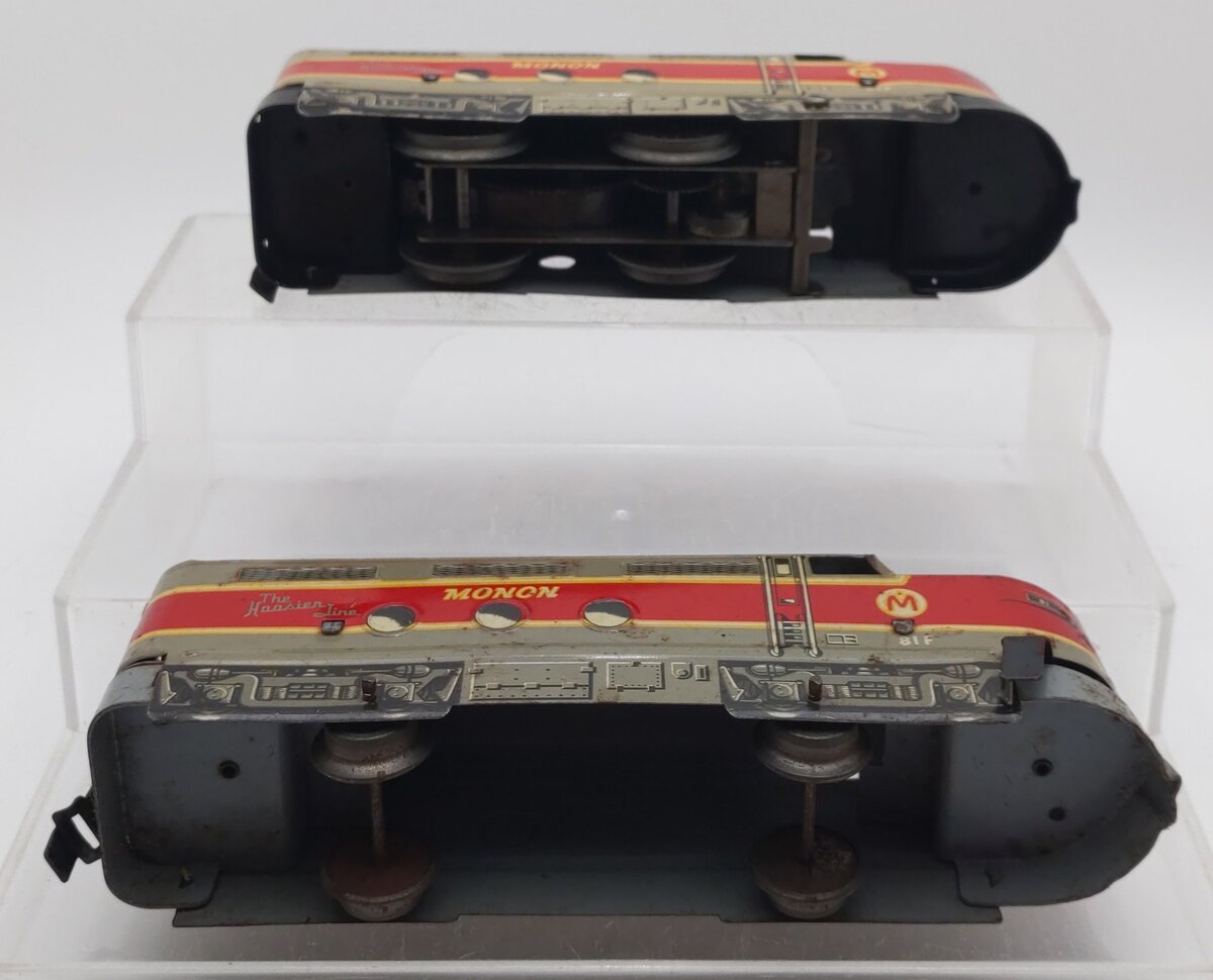 Marx 81F Vintage O Gauge Monon AA Wind UP Diesel Locomotive Set VG