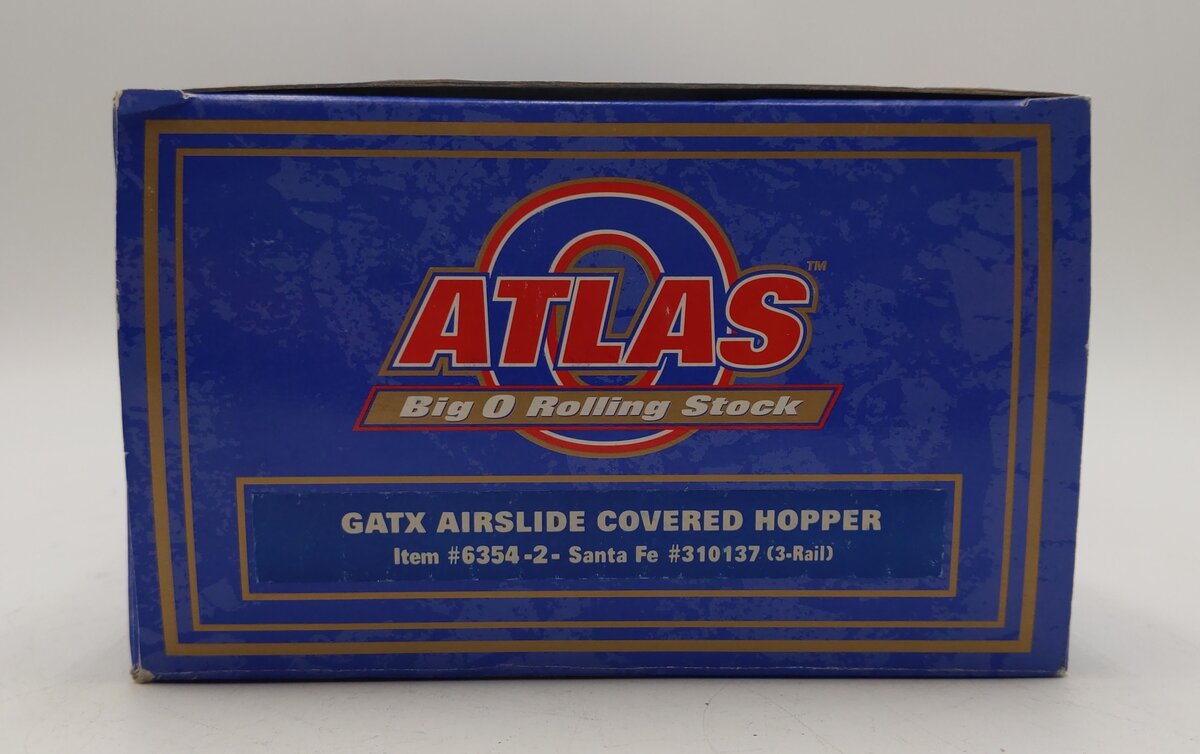 Atlas 6354-2 O Gauge Santa Fe GATX Airslide Covered Hopper Car #310137 (3-Rail) LN/Box