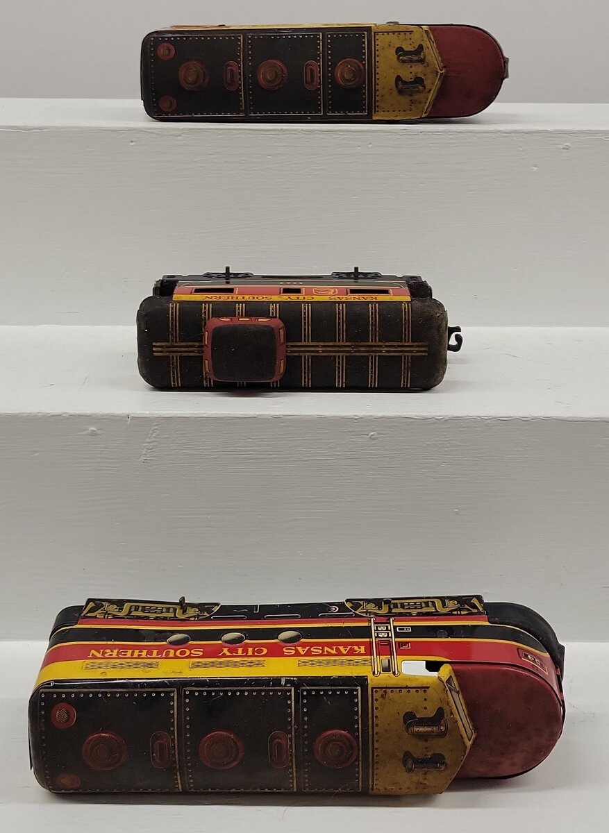 Marx 54 Vintage O Kansas City Southern Tinplate AB Diesel Set W/Caboose VG