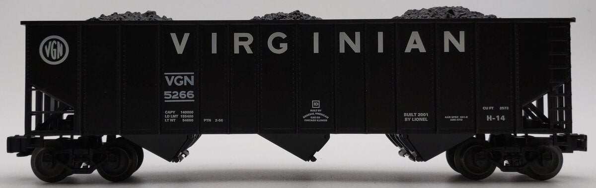 Lionel 6-17165 O Gauge Virginian 3-Bay Hopper #5266 EX