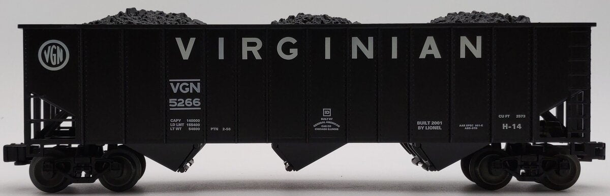 Lionel 6-17165 O Gauge Virginian 3-Bay Hopper #5266 EX