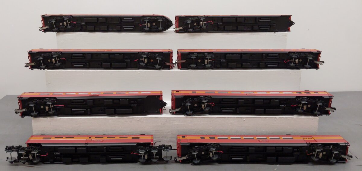 Golden Gate Depot O Gauge Aluminum Southern Pacific Daylight 8 Passenger Car Set EX/Box