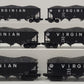 MTH 20-90095 O Virginian Premier 4-Bay Hopper Car Set (Set of 6) EX