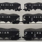 MTH 20-90095 O Virginian Premier 4-Bay Hopper Car Set (Set of 6) EX