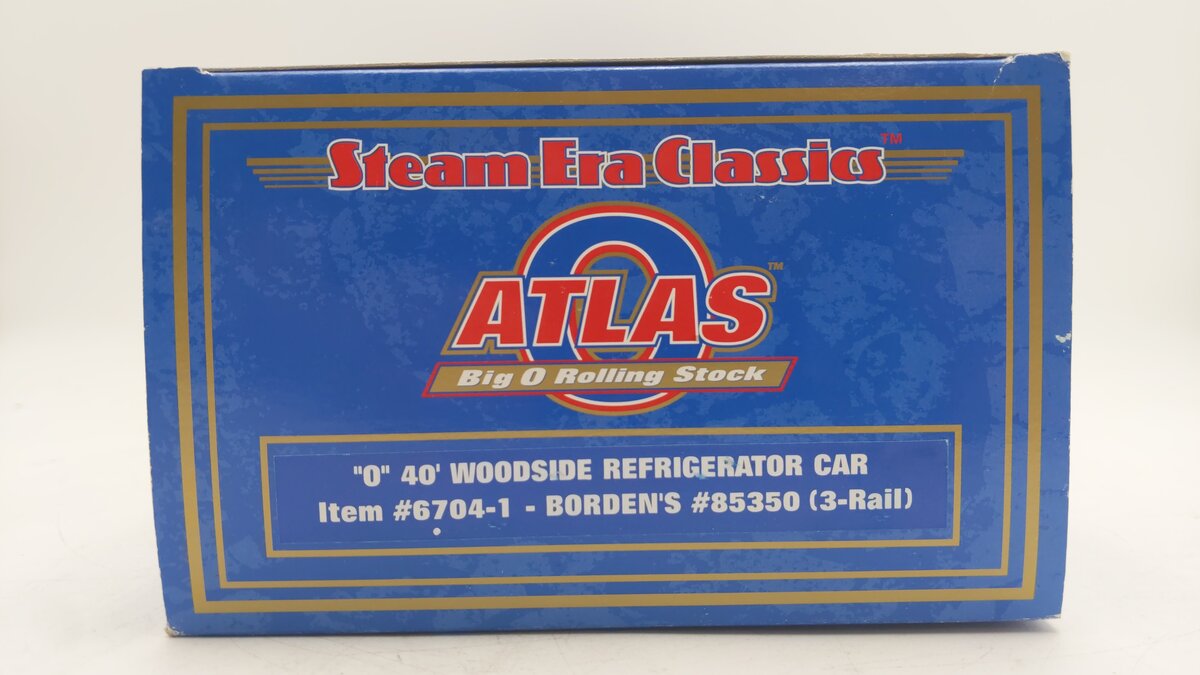 Atlas 6704-1 O Gauge Borden's Refrigerator Car #85350 (3-Rail) EX/Box