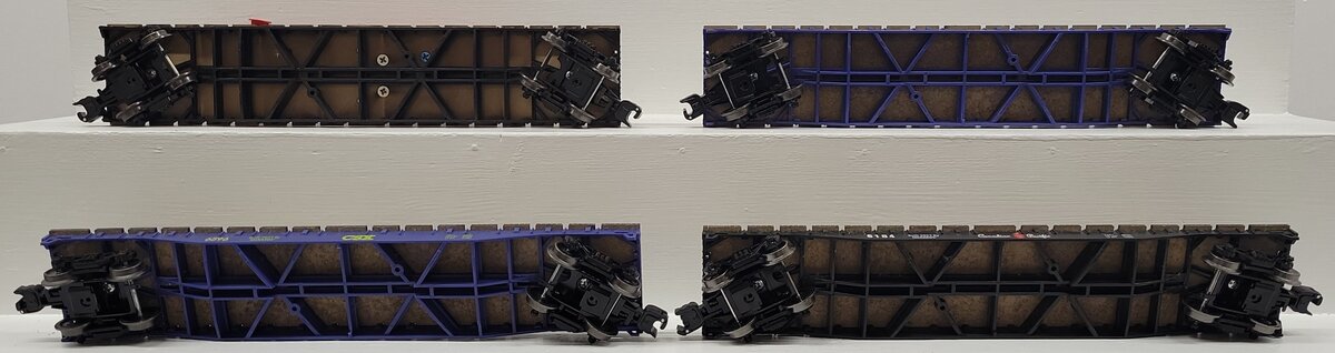 O Gauge Assorted Flatcars: 6184, 6596, 02930, 6595 [4] VG