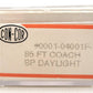 Con-Cor 140016 N Southern Pacific Daylight 85' Streamlined Smoothside Coach Car EX/Box