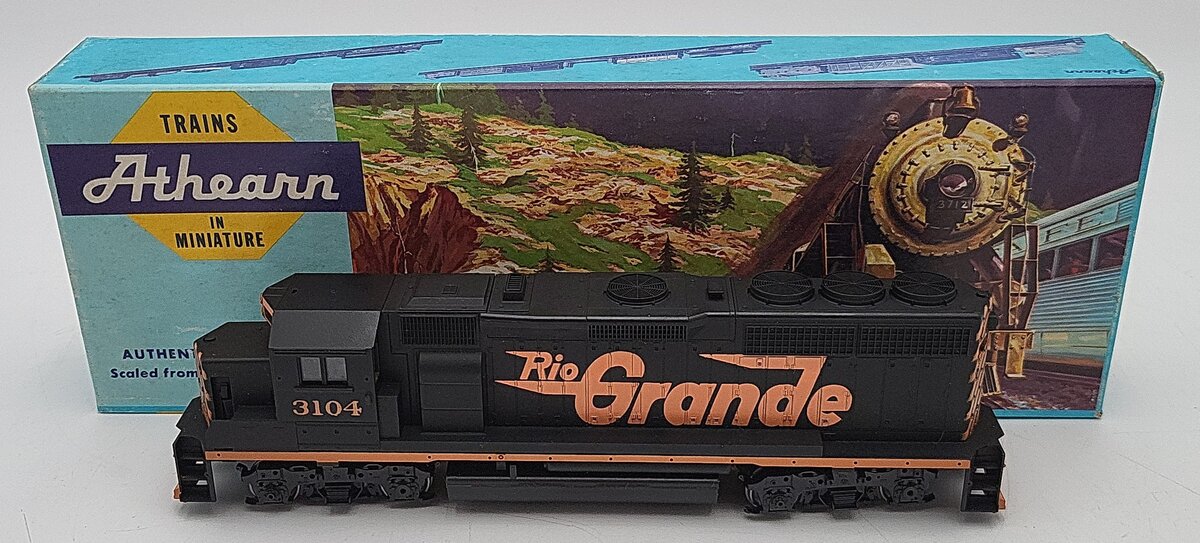 Athearn 4705 HO Scale Rio Grande GP40-2 Powered Diesel Locomotive #3104 EX/Box