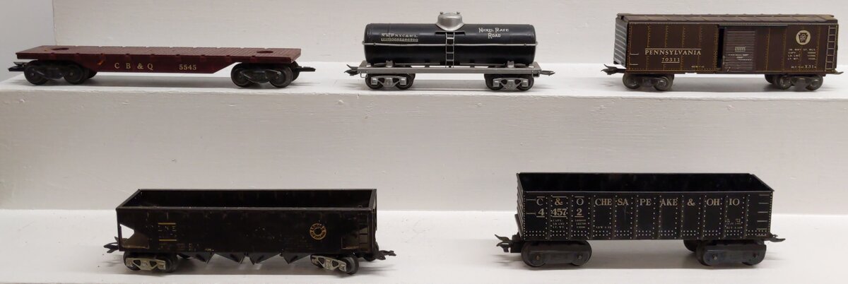 Marx/Other Prewar O Gauge Custom Freight Cars #5545,70311,13079,44572 [5] VG