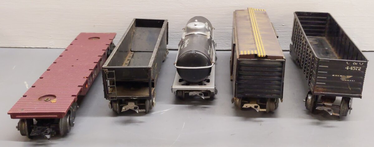 Marx/Other Prewar O Gauge Custom Freight Cars #5545,70311,13079,44572 [5] VG