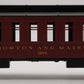 MTH 20-4262 O Gauge Boston & Maine 70' Madison RPO Passenger Car #3134 VG