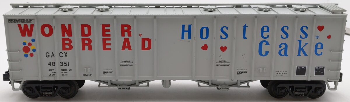 MTH 20-97426 O Gauge Wonder Bread Airslide Hopper Car #48351 EX/Box
