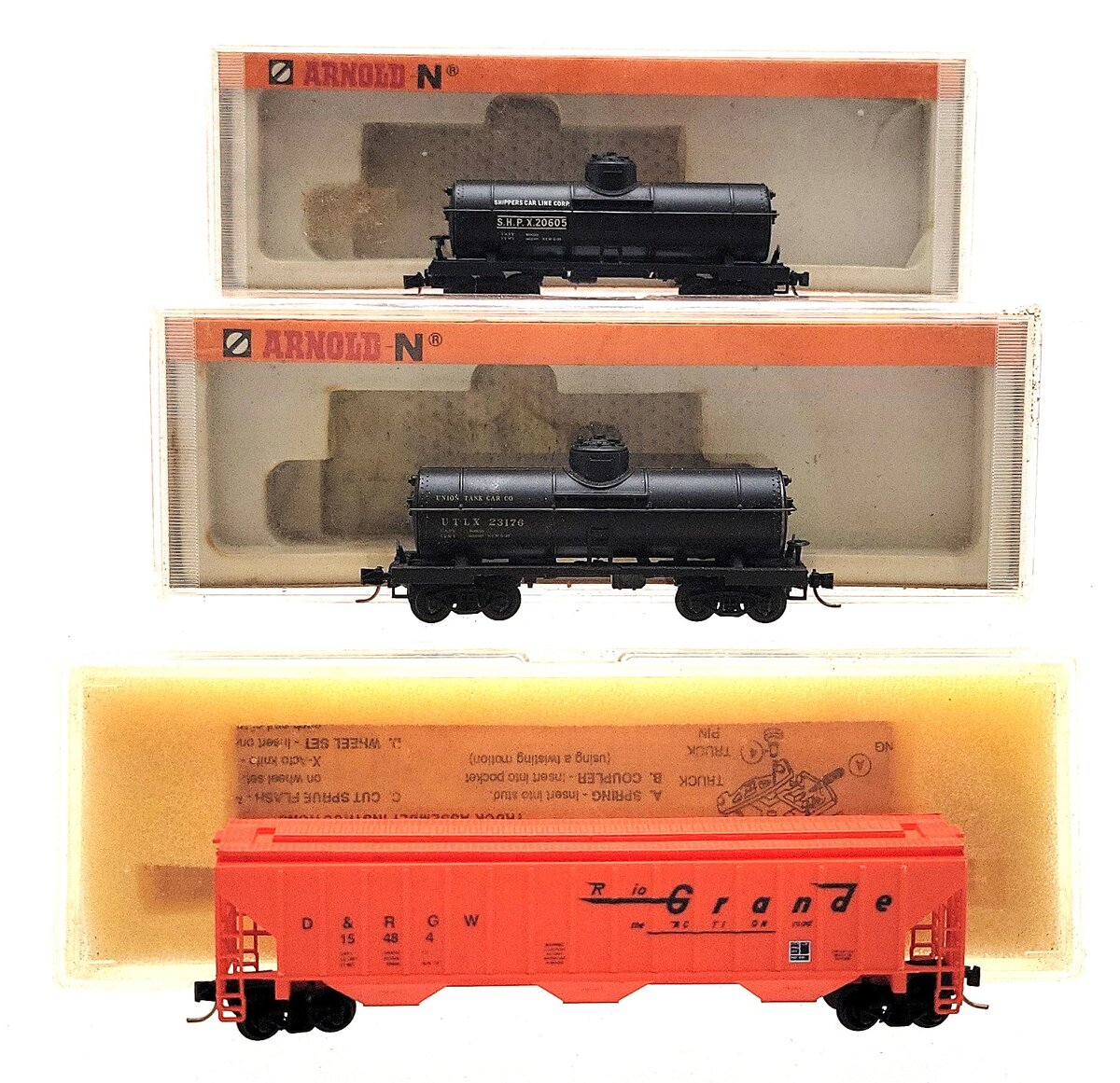 Arnold & Unimate N Scale Assorted Freight Cars: 15484, 23176, 20605 [3] EX/Box