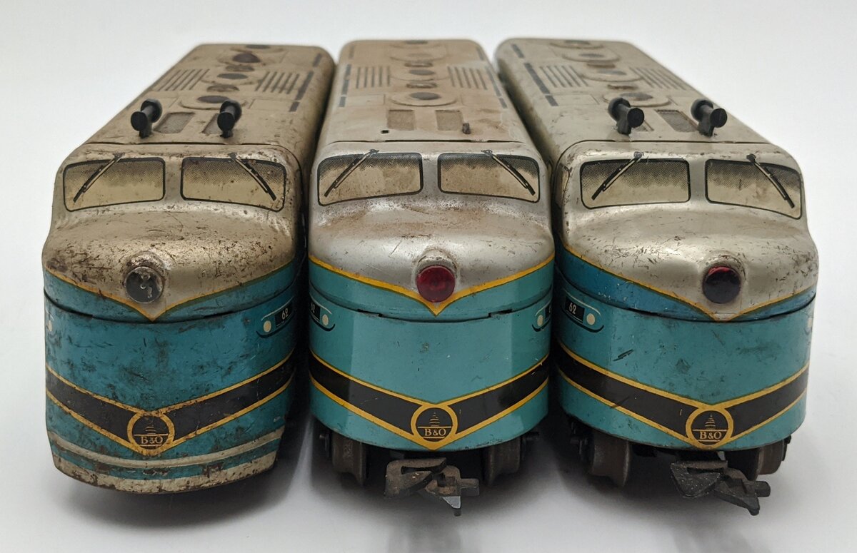 Marx 62 Vintage O Gauge Baltimore & Ohio F-3 AAA Diesel Locomotives VG