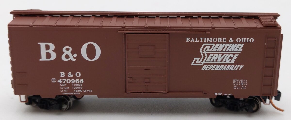 Micro-Trains 02000766 N Baltimore & Ohio 40' Standard Single Door Boxcar #470968 LN/Box