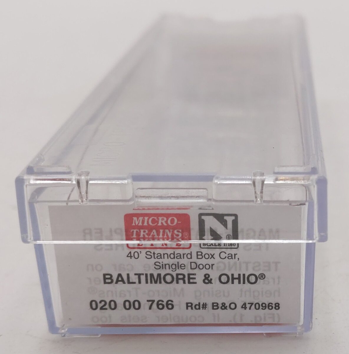 Micro-Trains 02000766 N Baltimore & Ohio 40' Standard Single Door Boxcar #470968 LN/Box