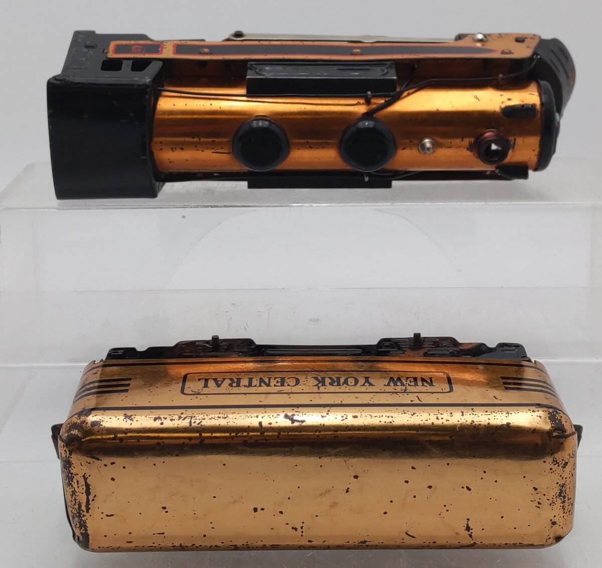 Marx 396 O Gauge Vintage New York Central Gold Steam Locomotive w/Tender VG