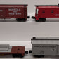Lionel and Others O Gauge Assorted Freight Cars #1997, #27990, #9302, #27230 [4] EX