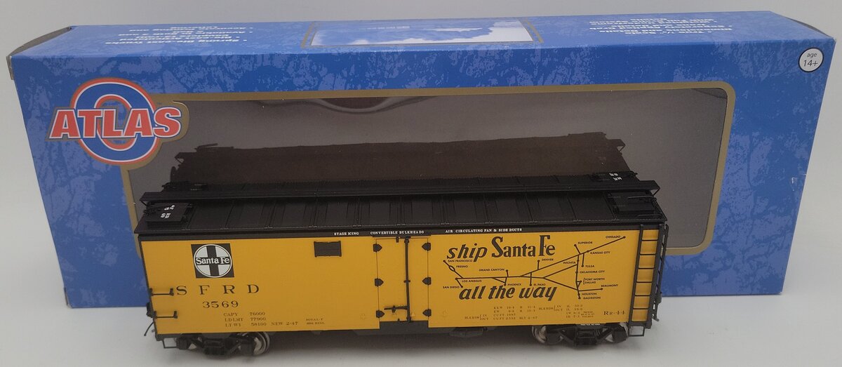 Atlas 3004915-2 O Scale Atchison Topeka Santa Fe Boxcar #3569 (2-Rail) EX/Box