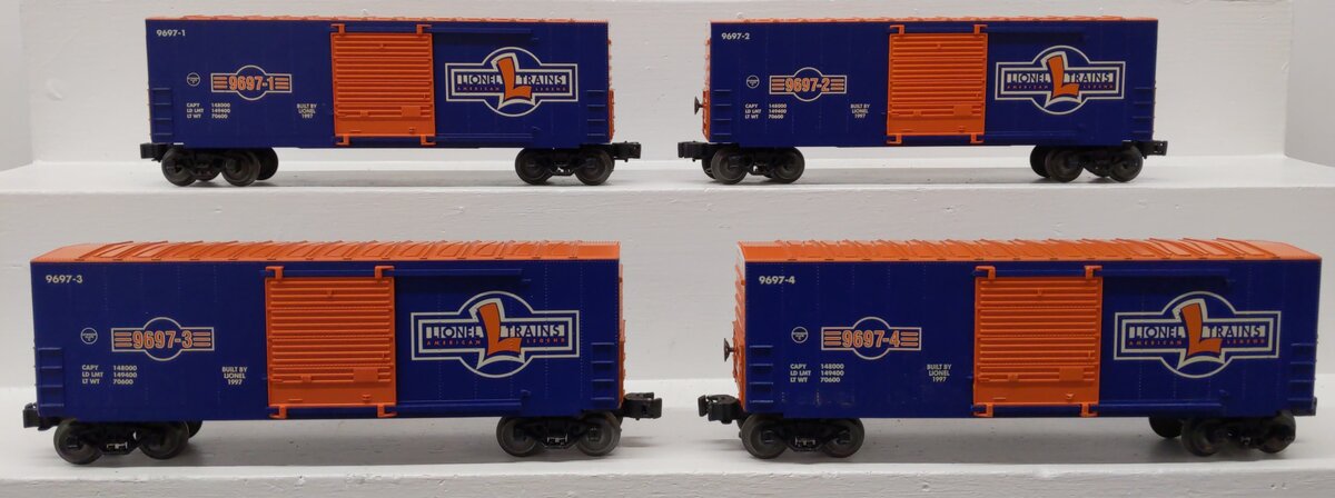 Lionel 6-29220 O Gauge 1997 Centennial Series Hi-Cube Boxcars (Set of 4) EX
