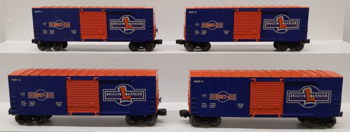 Lionel 6-29220 O Gauge 1997 Centennial Series Hi-Cube Boxcars (Set of 4) EX