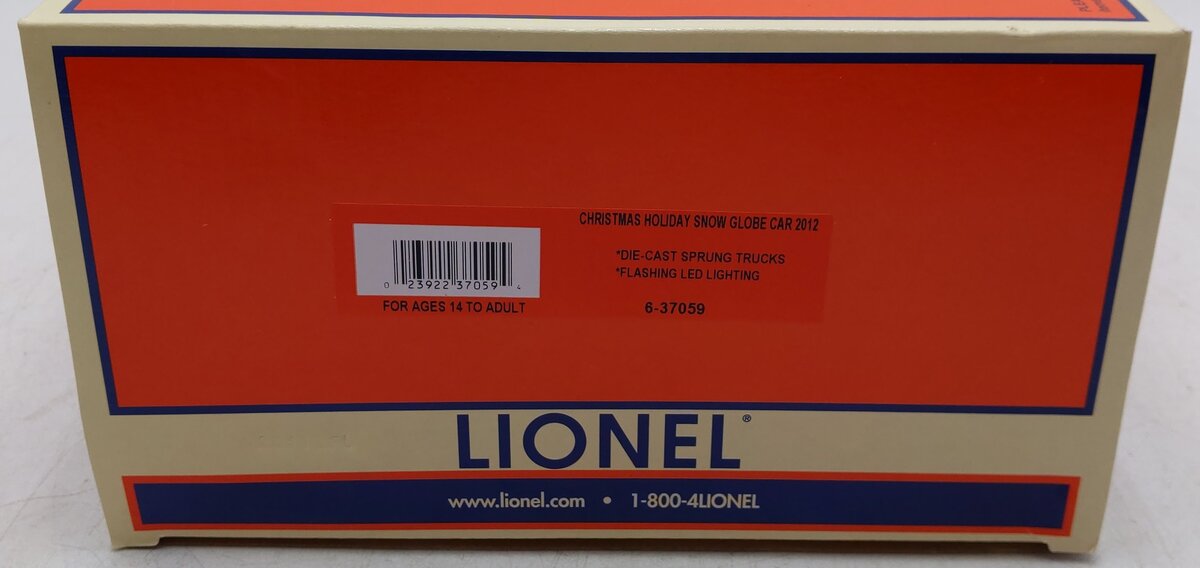 Lionel 6-37059 O Gauge Christmas Snow Globe Car 2012 EX/Box