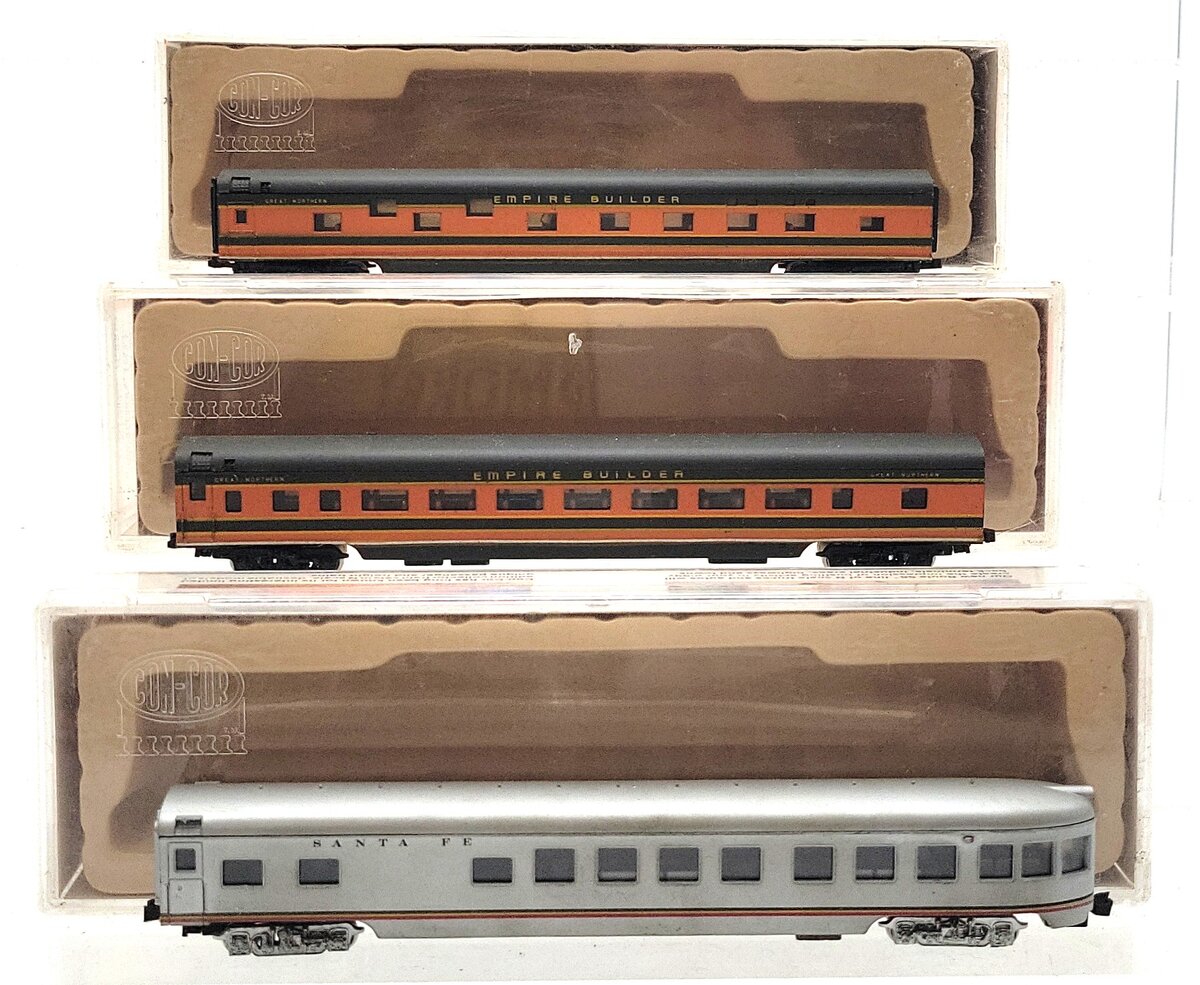 Con-Cor N Scale Assorted Passenger Cars [3] EX/Box