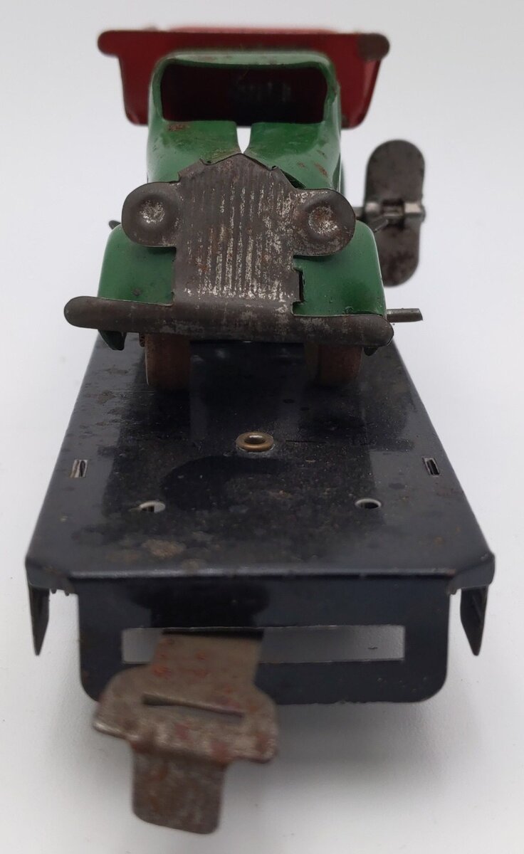 Marx 562 Vintage O Flatcar w/ Green Dump Truck VG