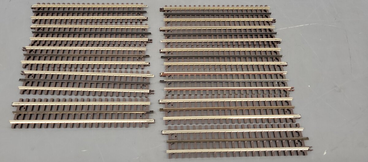 Atlas 6050 O Nickel Silver 10" Straight Track with Brown Ties [11] VG
