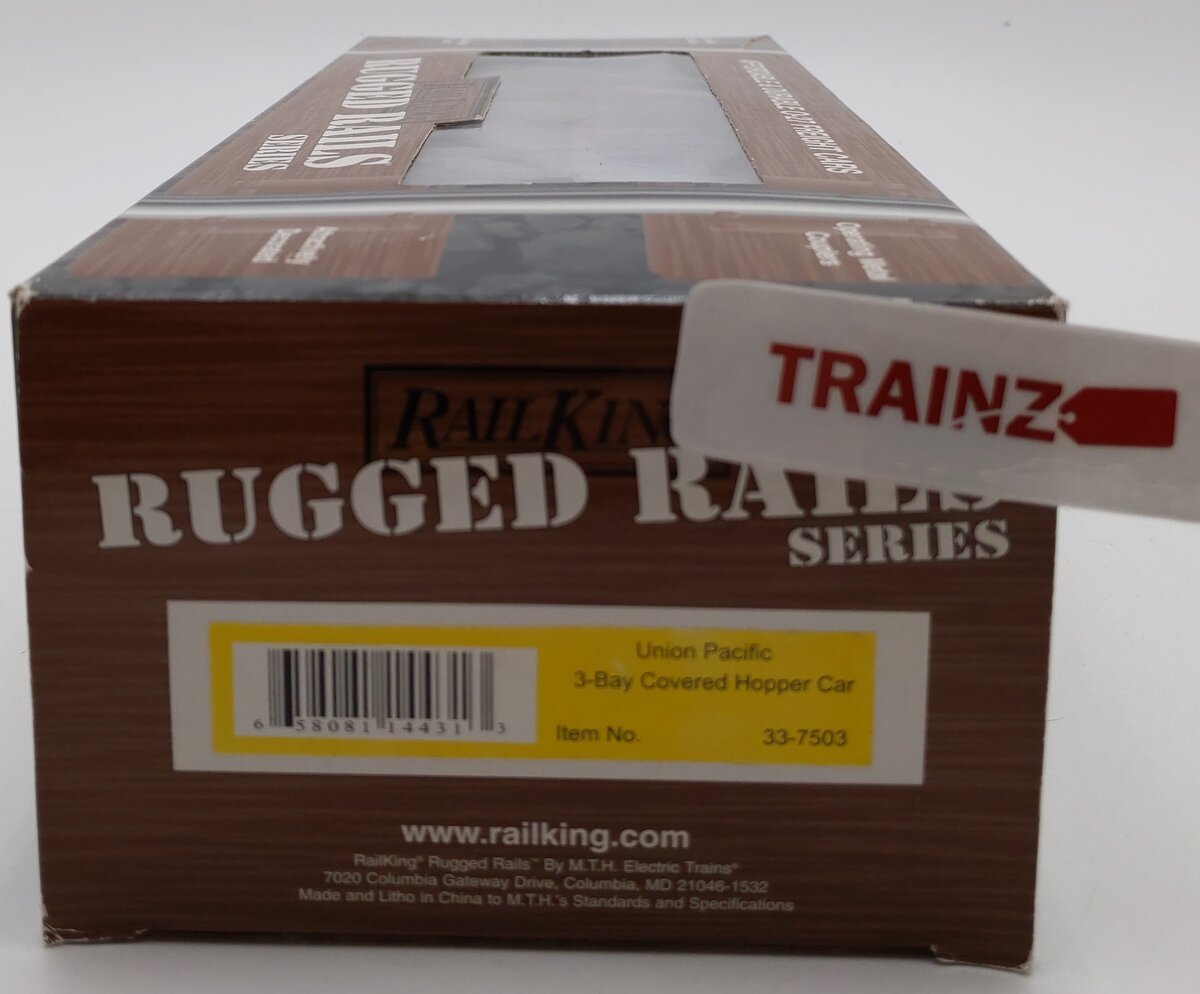 MTH 33-7503 O Gauge Union Pacific 3-Bay Covered Hopper LN/Box