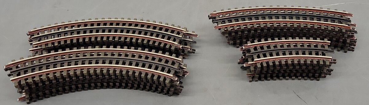 Atlas O Gauge Nickle Silver Assorted Curved Track; [19] VG