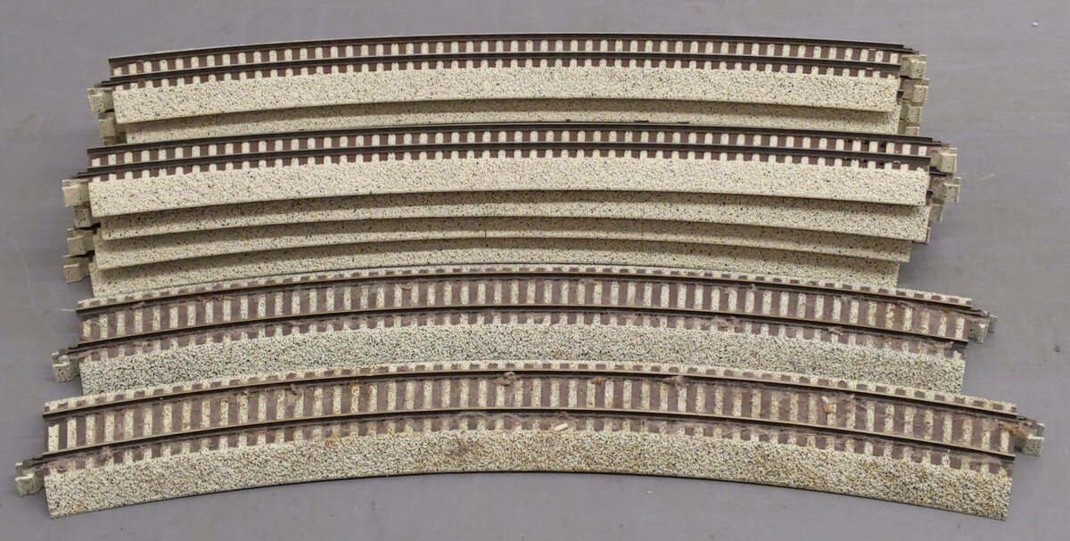 MTH S Gauge S-Trax Curved 27" Radius Track (11 sections) EX