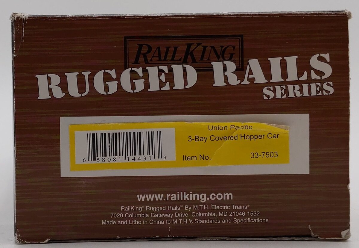 MTH 33-7503 O Gauge Union Pacific 3-Bay Covered Hopper EX/Box