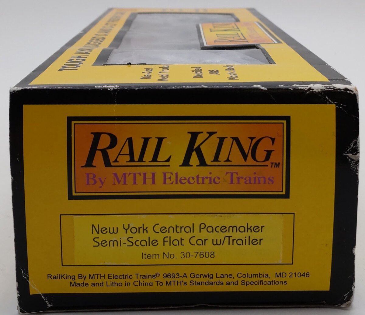 MTH 30-7608 O Gauge New York Central Pacemaker Flatcar with Trailer #499706 EX/Box