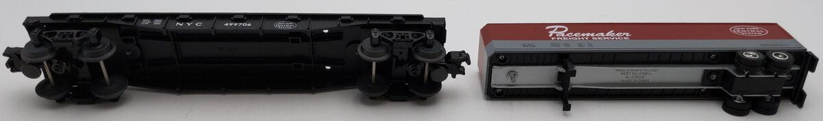MTH 30-7608 O Gauge New York Central Pacemaker Flatcar with Trailer #499706 EX/Box