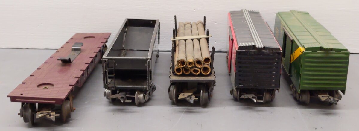 Marx O Gauge Vintage Freight Cars #174580,13079,5545,1950,2700 [5] VG