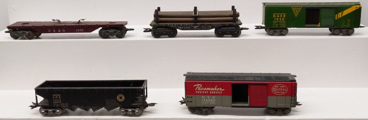 Marx O Gauge Vintage Freight Cars #174580,13079,5545,1950,2700 [5] VG