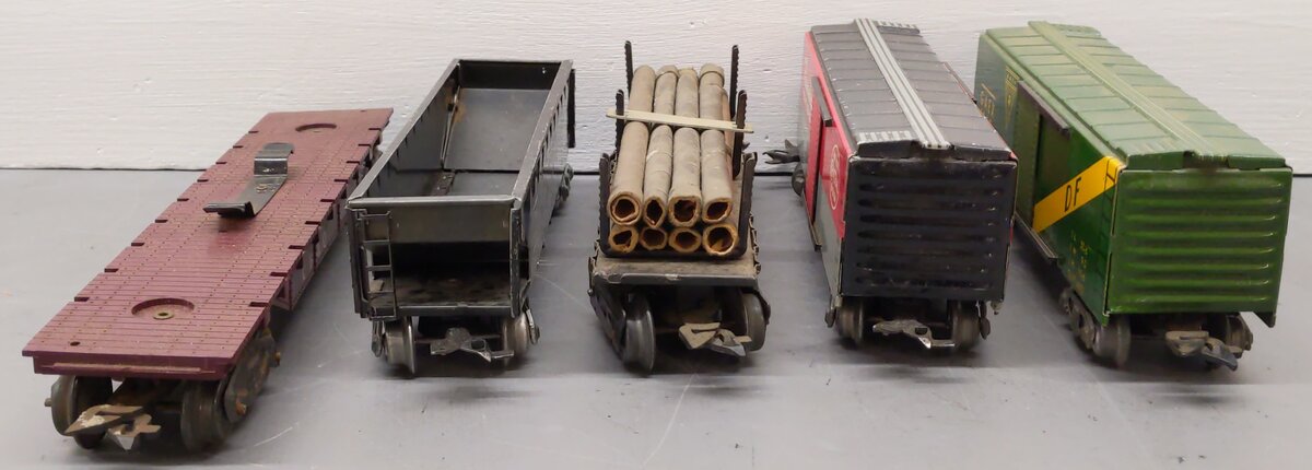 Marx O Gauge Vintage Freight Cars #174580,13079,5545,1950,2700 [5] VG
