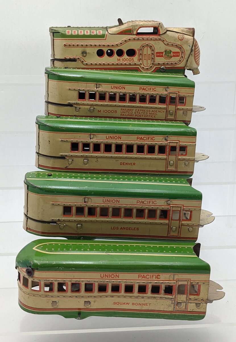 Marx 10005 Vintage O Gauge UP Streamliner Lithographed Diesel Passenger Set