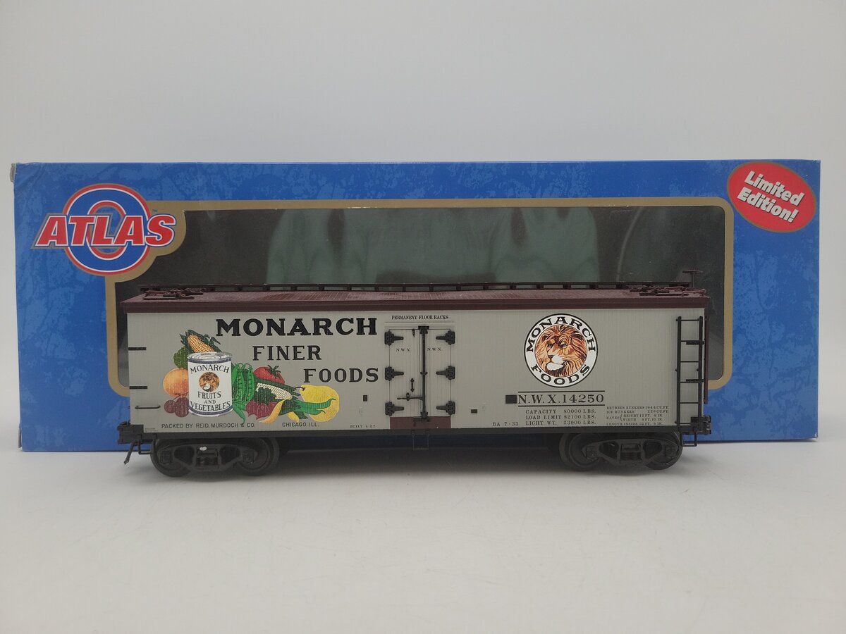 Atlas 6729-1 O Gauge Monarch Foods Reefer #14250 (3-Rail) EX/Box