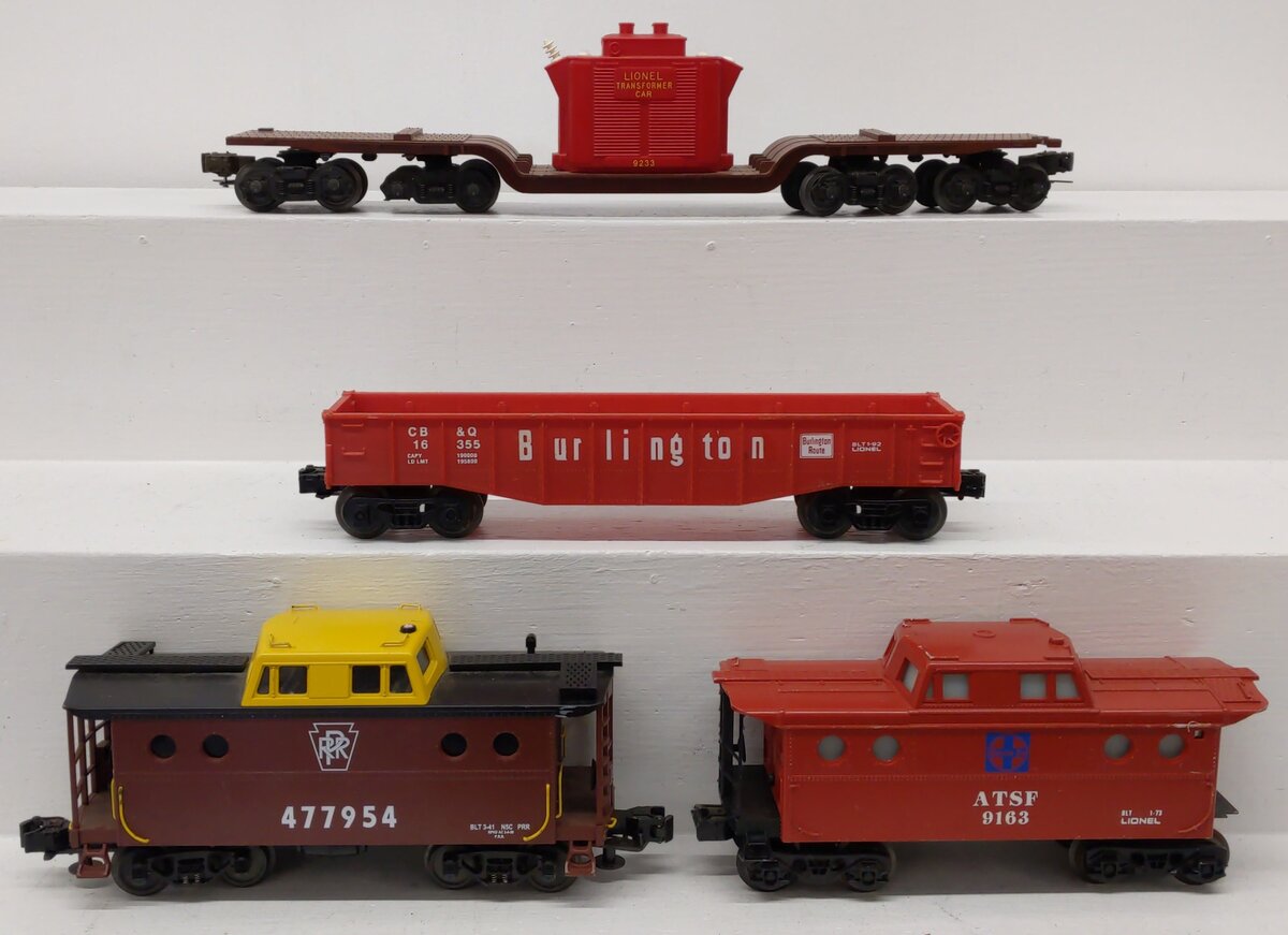 Lionel & MTH O Gauge Assorted Freight Cars: #477954, #9163, #16355, #9233 [4] VG