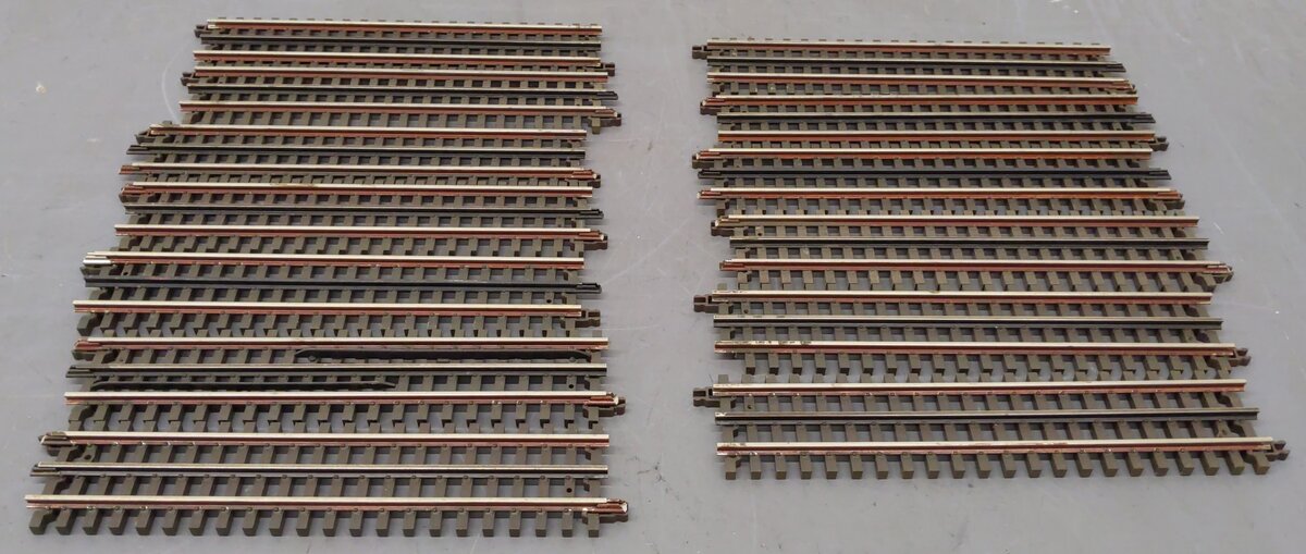 Atlas 6050 O Gauge Nickel Silver 10" Straight Track W/Brown Ties [13] VG