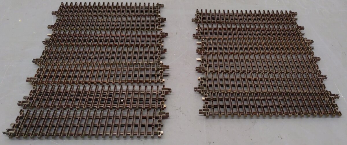 Atlas 6050 O Gauge Nickel Silver 10" Straight Track W/Brown Ties [13] VG