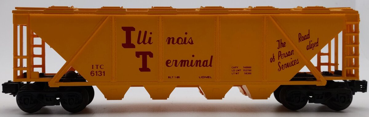 Lionel 6-6131 O Gauge Illinois Terminal 4-Bay Covered Hopper EX/Box