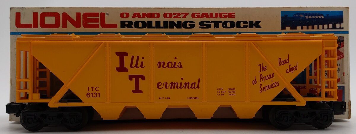 Lionel 6-6131 O Gauge Illinois Terminal 4-Bay Covered Hopper EX/Box