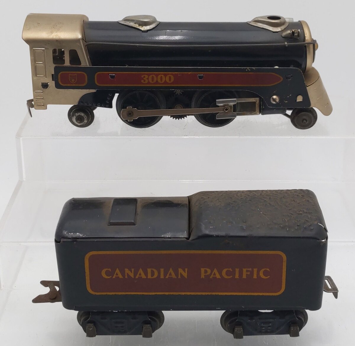 Marx 397 Vintage O Gauge Canadian Pacific Steam Locomotive and Tender #3000 VG