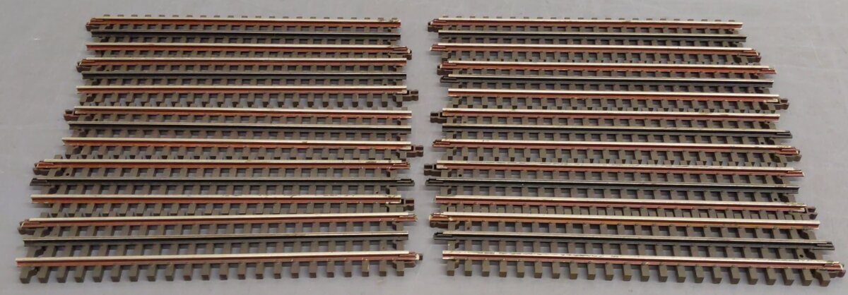 Atlas 6050 O Nickel Silver 10" Straight Track with Brown Ties [10] VG