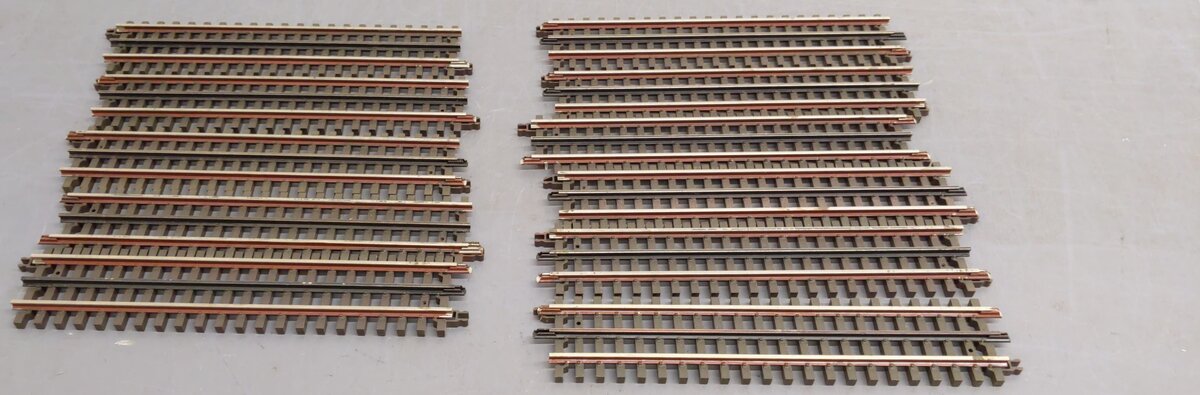 Atlas 6050 O Gauge Nickel Silver 10" Straight Track W/Brown [11] VG