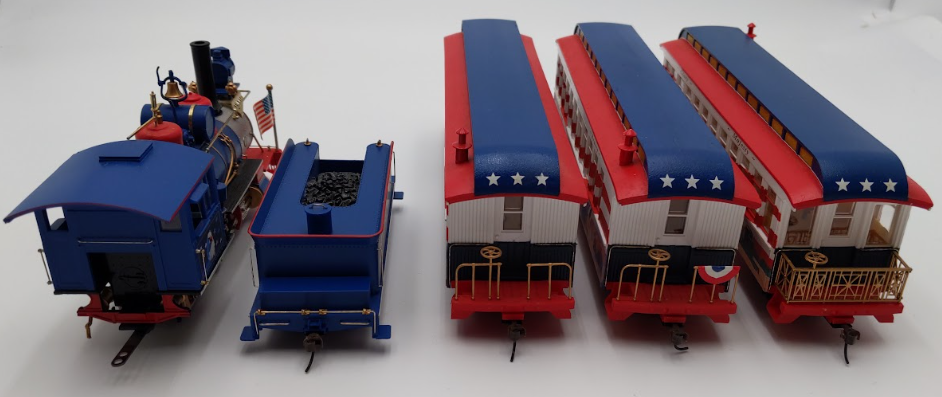 Hawthorne Village On30 Spirit of America Steam Passenger Set VG